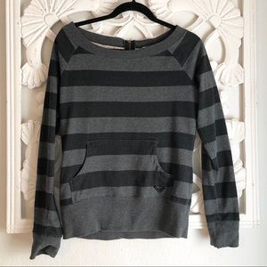 Roxy Wide Neck Striped Sweatshirt